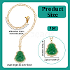 1Pc Crystal Rhinestone & Green Glass Maitreya Pendant Necklaces NJEW-UN0001-61-3