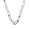 304 Stainless Steel Paperclip Chain Necklace for Women NJEW-C011-03P-02-3