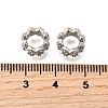 Wave Brass Micro Pave Cubic Zirconia European Beads KK-K300-07B-P-2
