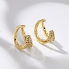 Clear Cubic Zirconia Double Line Cuff Earrings EJEW-R150-14G-2