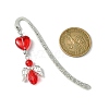 Glass Bead Heart Angel Bookmarks AJEW-JK00276-03-3