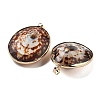 Electroplate Natural Shell Pendants KK-F882-03G-2