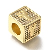 Brass Cubic Zirconia Beads KK-Q818-01Y-G-2