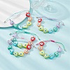 Resin Heart with Evil Eye Braided Bead Bracelets BJEW-JB09461-5