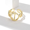 Brass Open Cuff Rings for Women RJEW-K289-01G-I-2