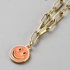 4Pcs 4 Style Smiling Face & Moon & Star Alloy Pendant Necklaces Set NJEW-H023-01-2