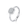 Rhodium Plated 925 Sterling Silver Moissanite Finger Rings for Women WG1C4E3-05-4