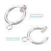 Brass Clip-on Hoop Earring Findings X-KK-P102-01S-2