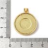 Flat Round with Cross Brass Micro Pave Cubic Zirconia Pendants KK-K385-037G-4