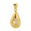 Rack Plating Brass Micro Pave Cubic Zirconia Pendants KK-L226-102G-I-1