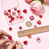 22Pcs 9 Styles Heart Theme Handmade Glass Beads FOIL-FS0001-04-5