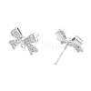 Brass Clear Cubic Zirconia Stud Earring Findings KK-A238-02A-P-2