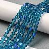 Transparent Electroplate Glass Beads Strands EGLA-A039-T4mm-L01-4