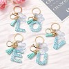 Resin & Acrylic & Faux Suede Tassel Keychain X1-KEYC-YW00117-01-4