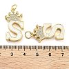 Brass Micro Pave Clear Cubic Zirconia Pendants KK-G498-01S-02-3