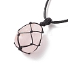 Natural Gemstone Teardrop Pendant Necklace NJEW-TA00033-5