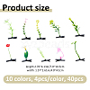 40Pcs 10 Styles Plastic Plant & Iron Alligator Hair Clips PHAR-FH0001-09-2