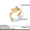 Ocean 304 Stainless Steel Rhinestone Cuff Open Rings WGF30C4-08-1