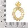 Oval Brass Micro Pave Clear Cubic Zirconia Pendant Cabochon Settings KK-U026-07G-3