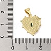 Rack Plating Brass & Cubic Zirconia Shell Pendants KK-S372-17G-3