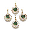 Brass Micro Cubic Zirconia Charms X-KK-N235-032D-1