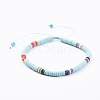 Adjustable Handmade Polymer Clay Braided Bead Bracelets BJEW-JB04640-M-2