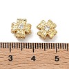 Brass Clear Cubic Zirconia Beads KK-D228-14G-3