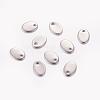 Tarnish Resistant Original Color Flat Oval Stamping Blank Tag Charms 201 Stainless Steel Pendants X-STAS-Q064-2