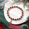 Christmas Theme Glass Beaded Stretch Bracelets BJEW-TA00540-2