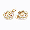 Brass Micro Pave Clear Cubic Zirconia Pendants ZIRC-N039-140-NF-3