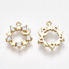 Brass Cubic Zirconia Charms KK-S348-310-2