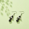 Natural Lava Rock Fairy Dangle Earrings EJEW-JE05055-3