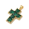 Brass Pave Cubic Zirconia Pendants CU-CBA03AF-17G-02-2