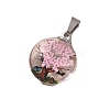 Dried Flower Glass Pendants PW-WG2A25C-03-1