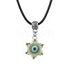 Evil Eye Handmade Lampwork & Glass Sead Beaded Pendant Necklaces NJEW-MZ00092-03-2