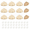 GOMAKERER 12Pcs Cloud Shape Brass Stud Earring Findings KK-GO0001-65-1