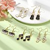 Golden Alloy Enamel Dangle Earrings for Women X-EJEW-JE05657-2