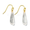 Ion Plating(IP) Natural Quartz Crystal Dangle Earring EJEW-C084-01G-08-1