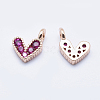 Brass Micro Pave Cubic Zirconia Charms RB-I078-66RG-NR-2