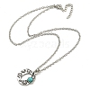 Letter A~Z Antique Silver Plated Alloy with Synthetic Turquoise Pendant Necklaces NJEW-G080-01O-3