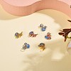 6Pcs 3 Colors Brass Charms ZIRC-SZ0001-16-3