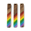 Pride Rainbow Theme Resin & Walnut Wood Pendants WOOD-K012-06A-1