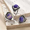 Natural Banded Agate Adjustable Rings G-P560-03AS-09-1