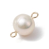 Natural Cultured Freshwater Pearl Connector Charms PALLOY-JF03090-02-4