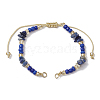 Natural Lapis Lazuli Chips & Handmade Seed Beads Braided Bracelet Making AJEW-MZ00004-06-1