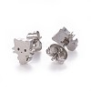 Tarnish Resistant 304 Stainless Steel Kitten Stud Earrings X-EJEW-F227-08P-2