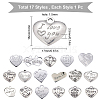 SUNNYCLUE 17Pcs Heart with Word 316 Surgical Stainless Steel Pendants STAS-SC0002-27P-2