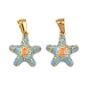 304 Stainless Steel Enamel Pendants STAS-P438-04G-1
