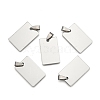 Non-Tarnish 201 Stainless Steel Rectangle Mirror Polished Finish Stamping Blank Tag Pendants X-STAS-S030-01-2
