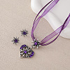 Alloy Rhinestone Pendant Necklaces & Stud Earrings Sets FS-WG88A89-01-1